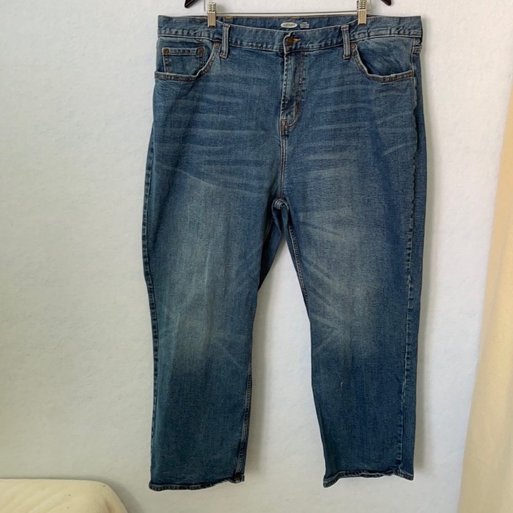 Old Navy Medium Wash Flex Loose Straight Leg Jeans